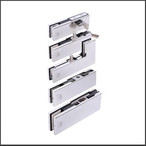 1PCS Glass Door Clamp Indoor and Outdoor Universal Ground Spring Accessories Upper and Lower Door Clamp Top Shaft Piece 8-12mm(Upper Clip 1pcs) in Saudi Arabia
