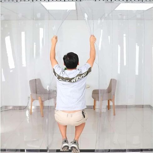 الستارة الشفافة PVC Curtain Freezer Room PVC Strip Stain Strime Strims Starts Starting Brackproof Broof مع شرائح فينيل بلاستيكية مناسبة لورش عمل المستودعات ، الإثبات in Kuwait