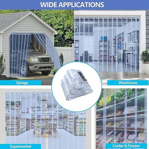 الستارة الشفافة PVC Curtain Freezer Room PVC Strip Stain Strime Strims Starts Starting Brackproof Broof مع شرائح فينيل بلاستيكية مناسبة لورش عمل المستودعات ، الإثبات in Kuwait