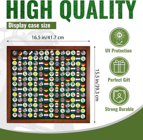 100 لعبة Golf Ball Marker Case Magnetic 15.5 "W × 16.5" H الحائط مثبتة على الحائط عرض الإطار مربع الظل مربع الاكريليك لوحة مغناطيسية مناسبة لجمع علامات كرة الجولف in Kuwait