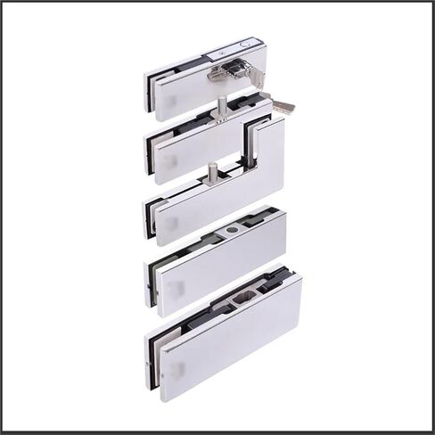 1PCS Glass Door Clamp Indoor and Outdoor Universal Ground Spring Accessories Upper and Lower Door Clamp Top Shaft Piece 8-12mm(Upper Clip 1pcs) in Saudi Arabia
