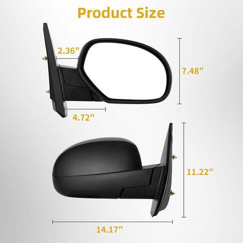 مرآة الجانب الأيسر DWVO FIT 02-08 DODGE RAM 1500 RAM 2500 3500 السائق الأيسر مرآة جانبية مع عدسات مزدوجة مدفأة مدفوعة. in Saudi Arabia