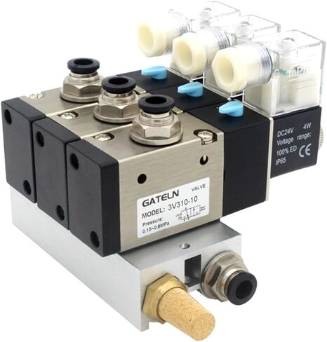 3v310-10-لا عادةً كتلة محطة صمام الملف اللولبي المفتوح مع منافذ ملحقات silencer DC12V DC24V AC110V AC220V 2 المنافذ (تركيبات 6 مم AC220V) in Saudi Arabia