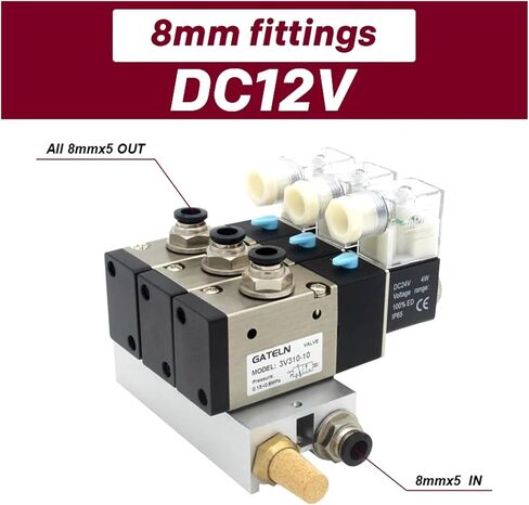 3v310-10-لا عادةً كتلة محطة صمام الملف اللولبي المفتوح مع منافذ ملحقات silencer DC12V DC24V AC110V AC220V 2 المنافذ (تركيبات 6 مم AC220V) in Saudi Arabia