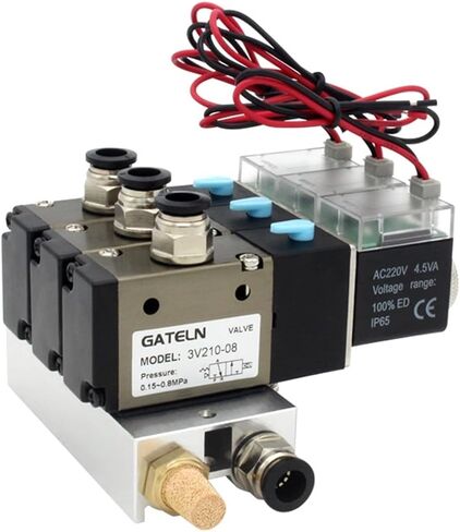 3V210-08-NO Normally Open Solenoid Valve Station Block with Muffler Accessories Base Manifold DC 12v 24v AC 110v 220v 3 Ports(AC220V 10mm fittings) in Saudi Arabia