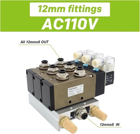 4V410-15 DC24V 12V AC220V AC110V 2-POGING 5-WOWKER FORKENOID VALVE RABESICORES SILENCER SET 3 4 5 6 مواقف (AC110V 8MMS POTTINGS) in Saudi Arabia