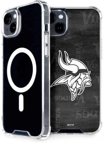 حالة Skinit Phone Case متوافقة مع Magsafe iPhone 15 - NFL Minnesota Vikings بالأبيض والرخص in Saudi Arabia