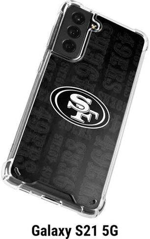 قضية هاتف Clear Clear متوافقة مع Galaxy S21 5G - NFL San Franciso 49ers بالأبيض والأسود تصميم in Saudi Arabia