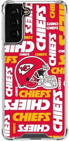 Skinit Clear Phone Case متوافق مع Galaxy S22 Plus - NFL Kansas City Chief Red Blast Design in Saudi Arabia