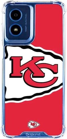 Skinit Clear Phone Case متوافق مع Moto G Play 4G - NFL Kansas City Chief بشكل رسمي تصميم شعار كبير in Saudi Arabia