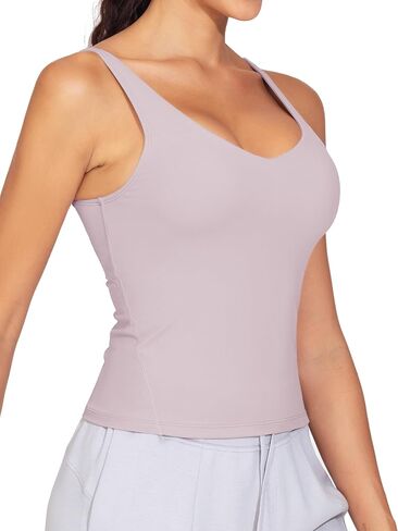 Dragon Fit Women's Longline Sports Bra Padded Workout Tank Tops Wirefree Camisole Tops for Gym Yoga Athletic Running in Kuwait