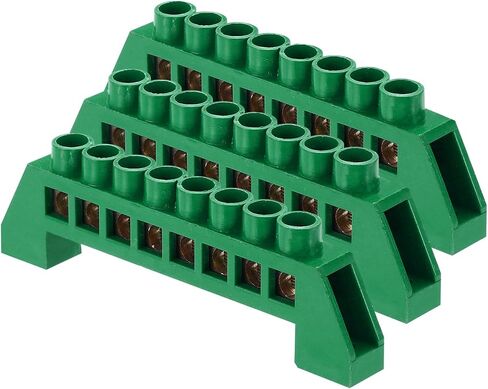 Meccanixity 3 PCS Bar الطرفية الأرضية ، 6 مواقف شريط الحافلة النحاس المسمار ، كتلة طرفية أرضية 7 × 14 ملم للمعدات الكهربائية ، صندوق التوزيع ، الأخضر in Kuwait