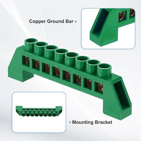 Meccanixity 3 PCS Bar الطرفية الأرضية ، 6 مواقف شريط الحافلة النحاس المسمار ، كتلة طرفية أرضية 7 × 14 ملم للمعدات الكهربائية ، صندوق التوزيع ، الأخضر in Kuwait
