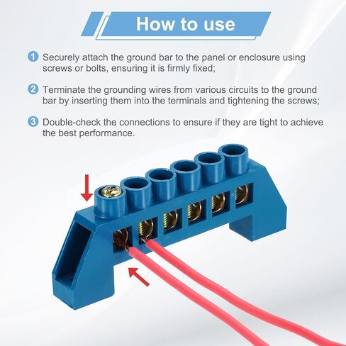 Meccanixity 3 PCS Bar الطرفية الأرضية ، 6 مواقف شريط الحافلة النحاس المسمار ، كتلة طرفية أرضية 7 × 14 ملم للمعدات الكهربائية ، صندوق التوزيع ، الأخضر in Kuwait
