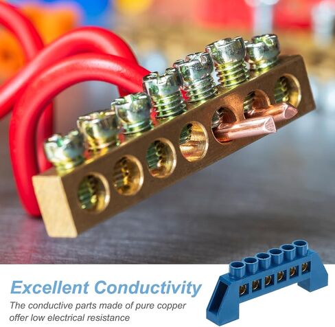 Meccanixity 3 PCS Bar الطرفية الأرضية ، 6 مواقف شريط الحافلة النحاس المسمار ، كتلة طرفية أرضية 7 × 14 ملم للمعدات الكهربائية ، صندوق التوزيع ، الأخضر in Kuwait