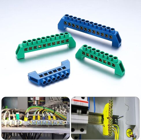 Meccanixity 3 PCS Bar الطرفية الأرضية ، 6 مواقف شريط الحافلة النحاس المسمار ، كتلة طرفية أرضية 7 × 14 ملم للمعدات الكهربائية ، صندوق التوزيع ، الأخضر in Kuwait