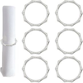 PSON 6PCS Bamboo Knuckles Style Rings لزينة الطاولة الأنيقة وحفلات الزفاف وعشاء الأسرة والحفلات والمناسبات الخاصة (الذهب) in Kuwait