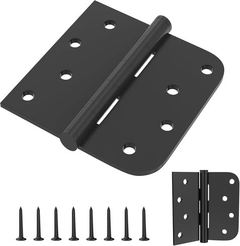 Stainless Steel Hinges, Door Hinges, Exterior Door Hinges, 4 Inch Door Hardware with Square & 5/8" Radius Round Corners 3mm Thickness Heavy Duty Hinge (3 Pack, Silver) in Saudi Arabia