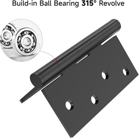 Stainless Steel Hinges, Door Hinges, Exterior Door Hinges, 4 Inch Door Hardware with Square & 5/8" Radius Round Corners 3mm Thickness Heavy Duty Hinge (3 Pack, Silver) in Saudi Arabia