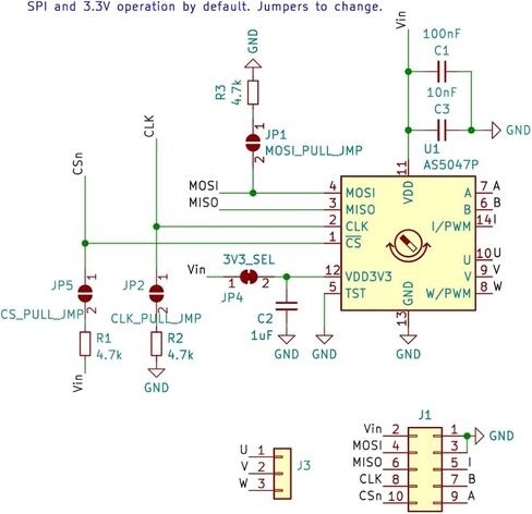 AS5047P MAGNECT ROTARY SESSOR/ANCODER MODULE ، مخرجات SPI/ABI/UVW ، 3.3V 5V Arduino متوافق in Saudi Arabia