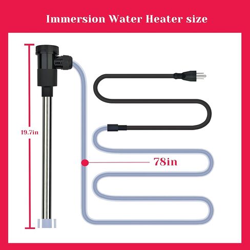 240V 3000W Immersion Water Heater for Hot Tub & Pool – Portable Electric Submersible Heater with Temp Control, Auto Shut-Off, and WiFi Timer for Swimming pool, Above Ground Pool, and Bathtub in Kuwait