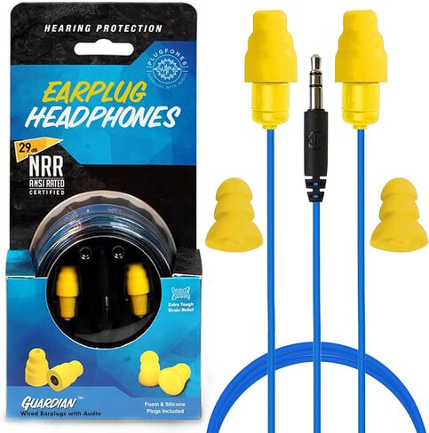 Plugfones Guardian Earplug Headphones, OSHA Compliant Work Earbuds, Black in Saudi Arabia