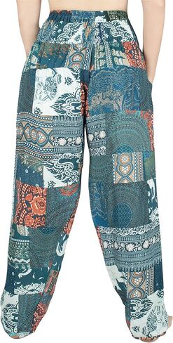 LOFBAZ Harem Pants for Women Patchwork Yoga Boho Palazzo Maternity PJ Clothing in Saudi Arabia