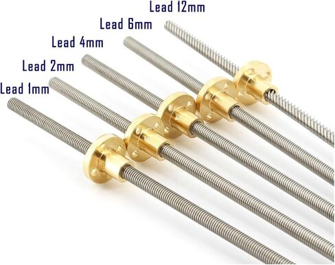 Metal Ball Screw nut 304 Stainless Steel T8 Screw Length 400mm Lead 1mm-20mm Trapezoidal Spindle with Brass Nut(Pitch 2.5mm lead20mm) in Saudi Arabia