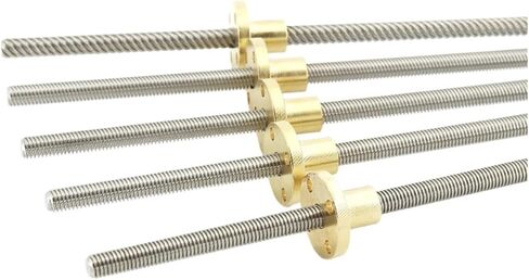 Metal Ball Screw nut 304 Stainless Steel T8 Screw Length 400mm Lead 1mm-20mm Trapezoidal Spindle with Brass Nut(Pitch 2.5mm lead20mm) in Saudi Arabia