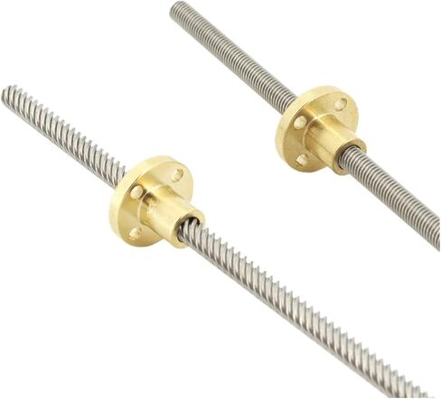 Metal Ball Screw nut 304 Stainless Steel T8 Screw Length 400mm Lead 1mm-20mm Trapezoidal Spindle with Brass Nut(Pitch 2.5mm lead20mm) in Saudi Arabia