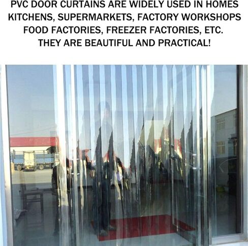 Plastic Strip Door Curtain, 1.6mm/1.8mm Thickness with Mounting Bracket (1.8mm,0.9MX2M) in Kuwait