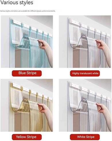Plastic Strip Door Curtain, 1.6mm/1.8mm Thickness with Mounting Bracket (1.8mm,0.9MX2M) in Kuwait
