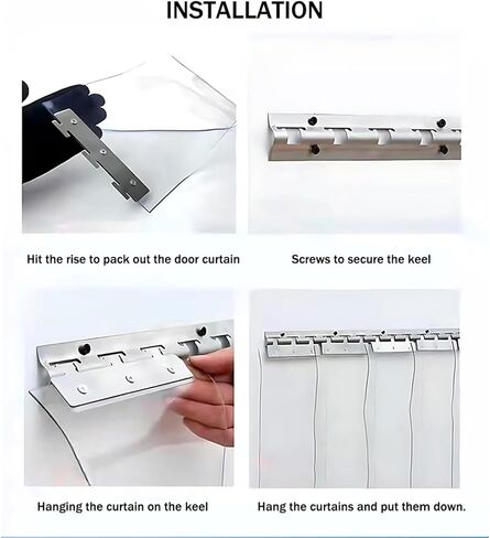 Plastic Strip Door Curtain, 1.6mm/1.8mm Thickness with Mounting Bracket (1.8mm,0.9MX2M) in Kuwait