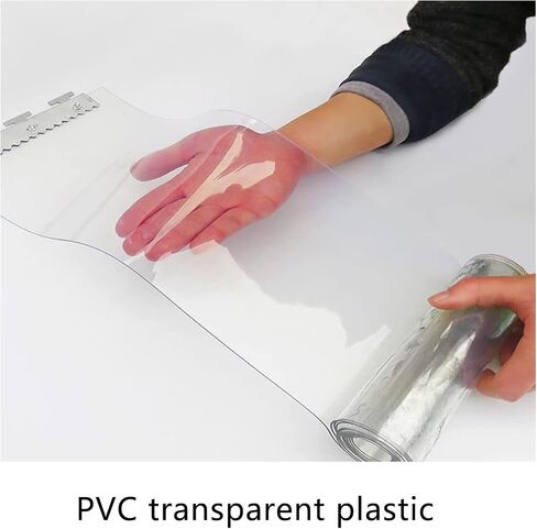 PVC الشفافة الشفافة للستائر مقاوم للماء فينيل حافظ على ستارة دافئة شرائط صناعية متجر مصنع الساحة مرآب مخصصة OneColor 90x4 in Saudi Arabia
