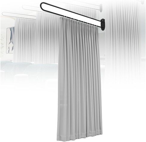 1pcs ستارة قسم الغرفة على شكل حرف U ، ستارة قسم صالون تجميل ، قضيب تقسيم الخصوصية المثبتة على الحائط ، لصالون التجميل ، غرفة ملائمة (رمادي ، 200 سم) in Kuwait