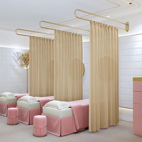 تجميل سالون قسم الستار قسم/قسم ، مسار قضيب الدعم على شكل حرف U ، مناسب لصالونات التجميل وغرف النوم المشتركة (اللون: الأزرق الفاتح ، الحجم: 200 سم) in Kuwait