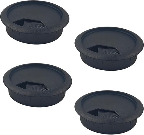 4PCS 2 Inch Desk Cable Grommet, Black Wire Management Hole Cover, Plastic Cord Organizer for Computer Desk, Office Table, TV Stand in Saudi Arabia