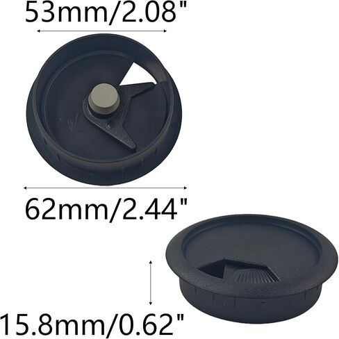 4PCS 2 Inch Desk Cable Grommet, Black Wire Management Hole Cover, Plastic Cord Organizer for Computer Desk, Office Table, TV Stand in Saudi Arabia