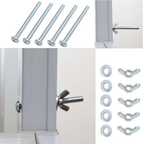 1/4"-2 0-1" Screw Bolts and Wing Nut Kit Wing Nuts and Bolts Bolt and Nut Washer Set Wing Nut and Bolt Set Long Bolts Wing Bolt with Washers 10 Set (1/4 inch to 20x1 inch) in Saudi Arabia