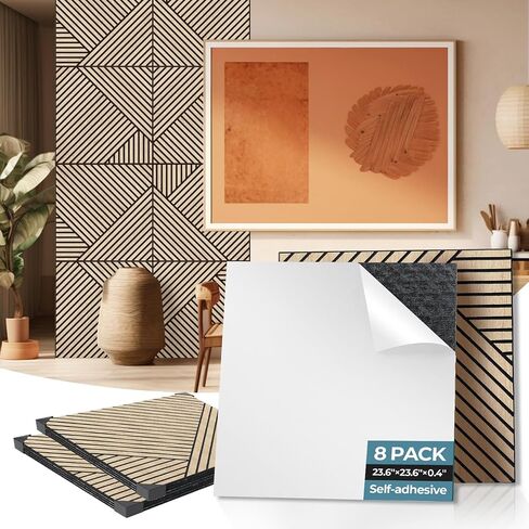 AKUMAX كبيرة 3D WALL-8 PACK الألواح الصوتية 95x48 بوصة ألواح الجدار المقاومة للصوت لزخارف الجدار الداخلي لوحات صوتية عالية الكثافة (Sineroak) in Saudi Arabia