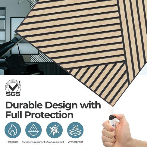 AKUMAX كبيرة 3D WALL-8 PACK الألواح الصوتية 95x48 بوصة ألواح الجدار المقاومة للصوت لزخارف الجدار الداخلي لوحات صوتية عالية الكثافة (Sineroak) in Saudi Arabia