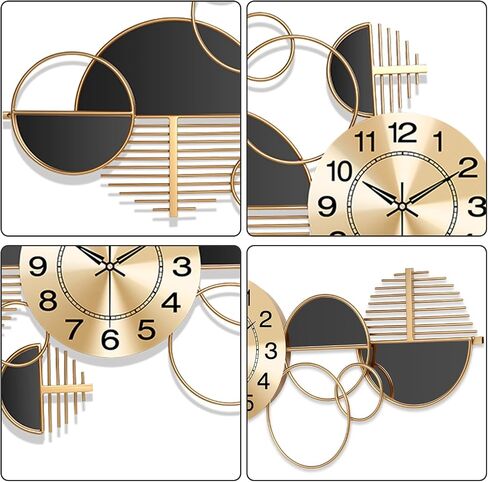 Decorative Large Wall Clock,Modern Silent Non-Ticking Metal Wall Art, Horizontal or Vertical Hanging Clock for Living Room, Office, or Entryway (40") in Saudi Arabia