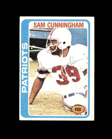 Sam Cunningham Signed Original 1978 Topps New England Patriots Autographed in Saudi Arabia