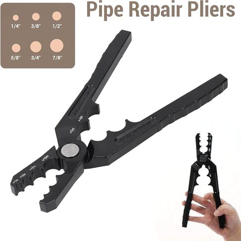 Manual Copper Tube Rounder, Multifunctional Flat Tube Copper Pipe Rounding Repair Pliers 6 Holes Design 1/4 3/8 1/2 5/8 3/4 7/8 Inch in Saudi Arabia