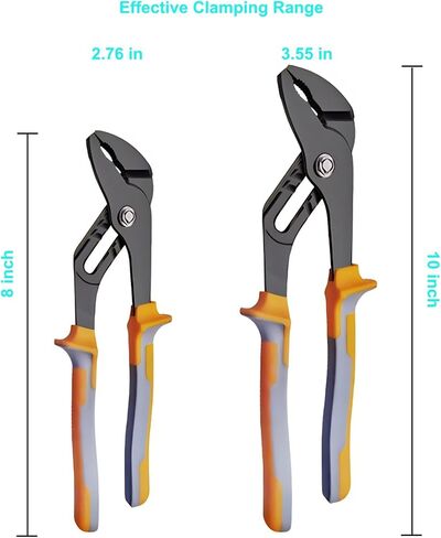 8 & 10-Inch Channel Locks Plier Set - Adjustable Water Pump Pliers for Plumbing & DIY Tasks in Saudi Arabia