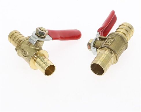 Red handle small Valve 6mm 8mm 10mm 12mm Hose Barb Inline Brass Water Oil Air Gas Fuel Line Shutoff Ball Valve Pipe Fittings(8mm Barb) in Saudi Arabia