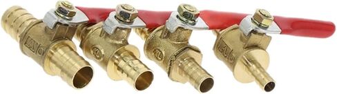 Red handle small Valve 6mm 8mm 10mm 12mm Hose Barb Inline Brass Water Oil Air Gas Fuel Line Shutoff Ball Valve Pipe Fittings(8mm Barb) in Saudi Arabia