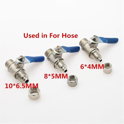 1PCS BALL VALVE COPPER 1/4 "3/8" 12 "Thread to 6/8/10mm tube connect recons ro rosmosis (10 مم ، 3/8 بوصة) in Saudi Arabia