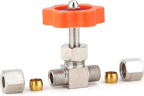 6mm 8mm 10mm 12mm Hole Dia Orange Plastic Handle Metal High-Pressure Tube Needle Type Globe Valve(802) in Saudi Arabia