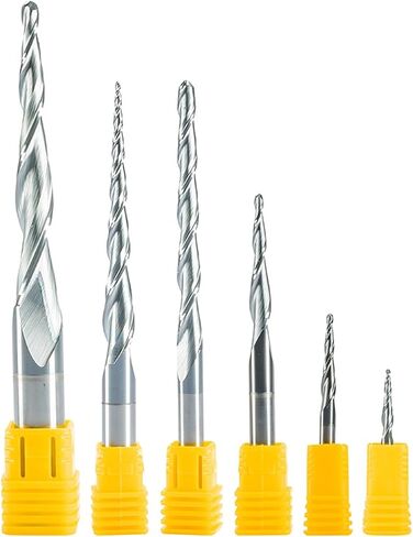 Hardware Milling Cutter 2pc HRC55 D3.175-D6mm Tapered Ball End Mill with Tungsten Carbide Coating Tapered Tapered CNC 3D Wood MDF Tapered End Mill (Dimensions : R2.0xD6x60x100) in Saudi Arabia